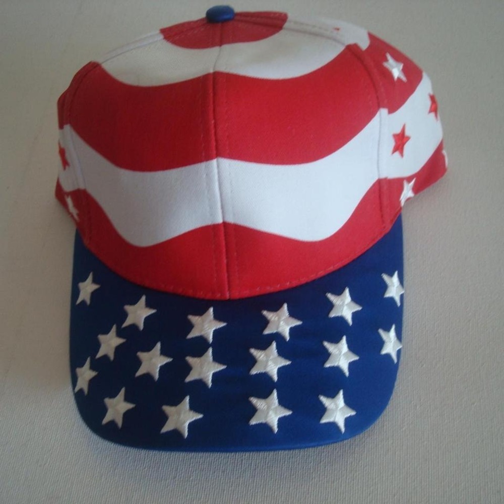 USA FLAG HAT CAP‎ VINTAGE 00S Y2K B3